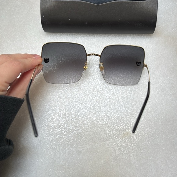 CARTIER Gold Rimless Panthère Square Sunglasses - Picture 7 of 8
